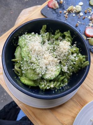 Pesto pasta   at Aura Vegana in Mexico City