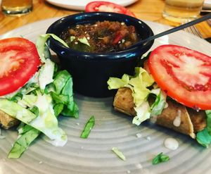 Tacos de jamaica at Aura Vegana in Mexico City