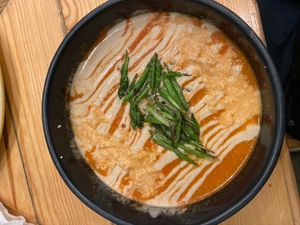 Best carrot soup with nut based cheese 🙌🏻💗 at Aura Vegana in Mexico City