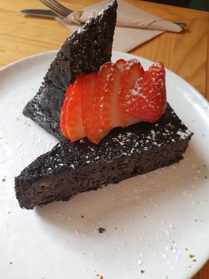 Brownie at Aura Vegana in Mexico City