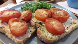 Cashew Cheese & Roast Tomatoes on Toast at Iho in Belfast