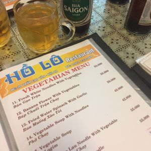 Veggie menu at Ho Lo Quan in Hoi An