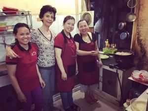 Food was so delicious, we had to go thank the kitchen! at Ho Lo Quan in Hoi An