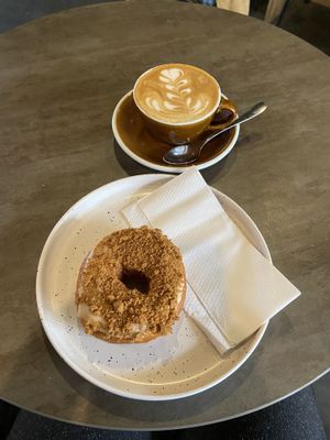 Flat white and speculoos donut   at Full Circle - Zuid in Ghent
