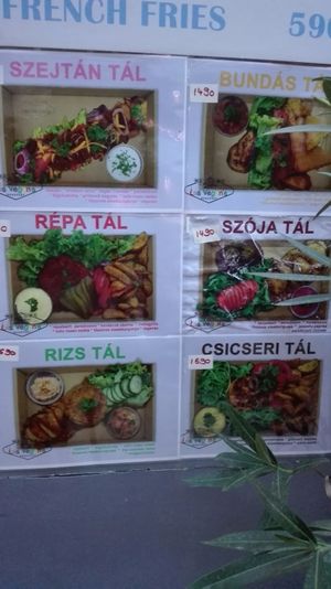 plate menus at Las Vegan's - Kazinczy Trailer in Budapest