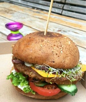 seitan burger at Las Vegan's - Kazinczy Trailer in Budapest