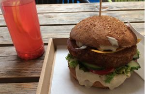 Seitan burger at Las Vegan's - Kazinczy Trailer in Budapest