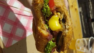 Fried vegan cheese patty! at Las Vegan's - Kazinczy Trailer in Budapest