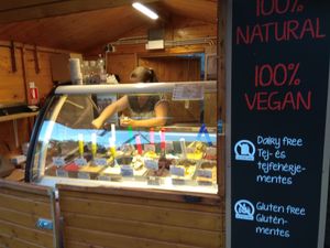 Ice cream place right besides the stall! at Las Vegan's - Kazinczy Trailer in Budapest