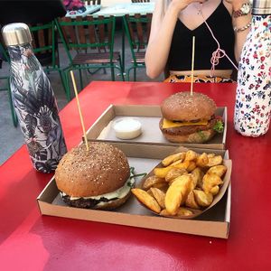 Magic mushroom burger AMAZING!! Must try  at Las Vegan's - Kazinczy Trailer in Budapest