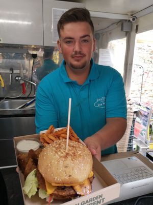 He was great! at Las Vegan's - Kazinczy Trailer in Budapest