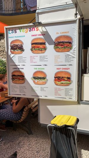 Burger menu  at Las Vegan's - Kazinczy Trailer in Budapest