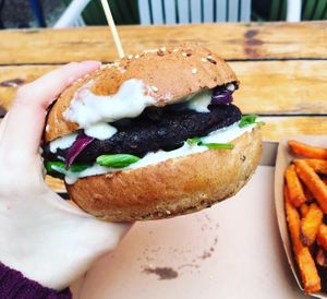 Magic mushroom burger at Las Vegan's - Kazinczy Trailer in Budapest