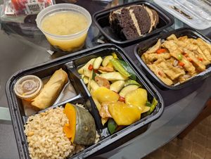 This was the 12.00 Lunch Special Mango with Soy Curls at Ginger Root in New York City