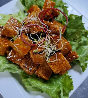 Satay Tempeh at ginger root NYC  at Ginger Root in New York City