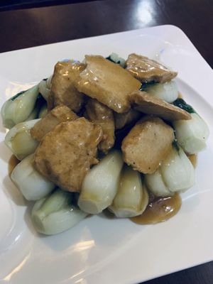 Seitan with bok choy  at Ginger Root in New York City