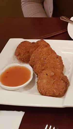 Crispy soy protein with plum sauce at Ginger Root in New York City