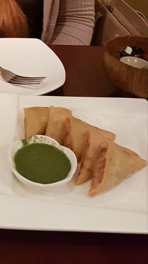 Curry samosas.   at Ginger Root in New York City