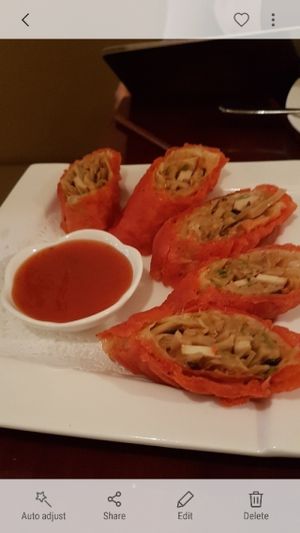 Tofu skin wrap.  at Ginger Root in New York City