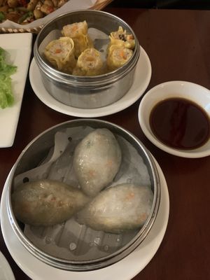 Shumai and mushroom dumplings   at Ginger Root in New York City