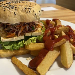 Vietnamese tofu burger at Holy Cow in Edinburgh