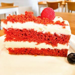 Red velvet cake at Holy Cow in Edinburgh