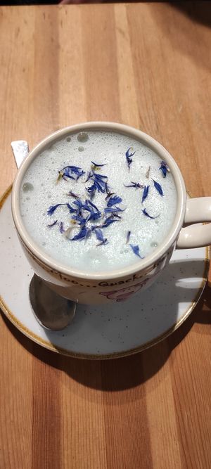 Blue matcha at Holy Cow in Edinburgh