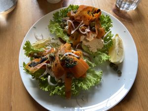 ‘Vegan salmon’ sandwich 🥪  at Holy Cow in Edinburgh