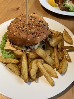 Tofu burger  at Holy Cow in Edinburgh