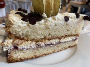 Victoria sponge  at Holy Cow in Edinburgh