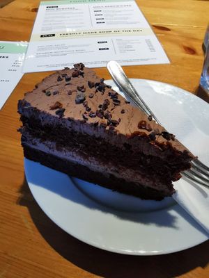 Triple chocolate cake at Holy Cow in Edinburgh