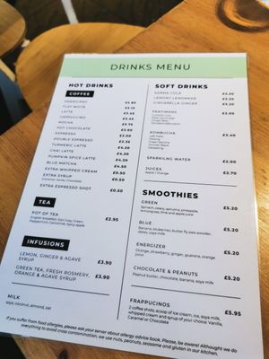 DRInks menu at Holy Cow in Edinburgh
