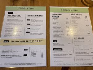 Menu may 2022  at Holy Cow in Edinburgh