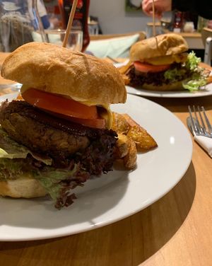 amazing burgers!!  at Holy Cow in Edinburgh