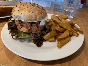 Jackfruit burger  at Holy Cow in Edinburgh