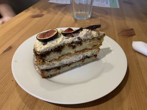 Fig cake  at Holy Cow in Edinburgh