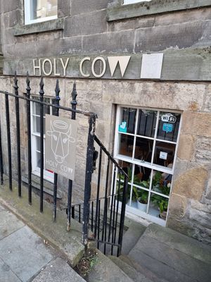 Outside at Holy Cow in Edinburgh