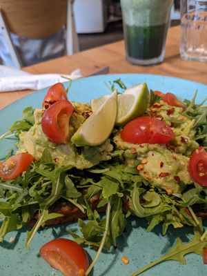 Mashed avocado sandwich at Holy Cow in Edinburgh