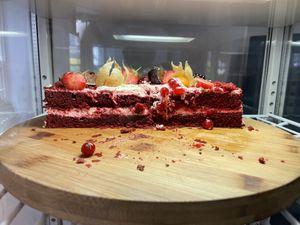 Gluten free red velvet cake  at Holy Cow in Edinburgh