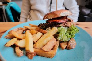 Oyster Mushroom burger at Holy Cow in Edinburgh