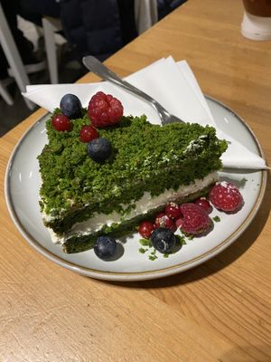 Spinach cake  at Holy Cow in Edinburgh