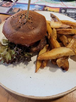 Bean burger at Holy Cow in Edinburgh