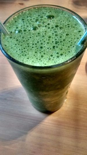 Green smoothie at Holy Cow in Edinburgh