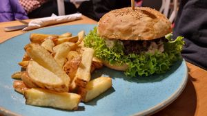 Oyster mushroom Steak burger (£15.50) at Holy Cow in Edinburgh