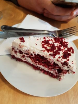 incredible red velvet cake  at Holy Cow in Edinburgh