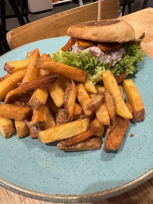Oyster mushroom burger   at Holy Cow in Edinburgh