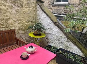 outside at Holy Cow in Edinburgh