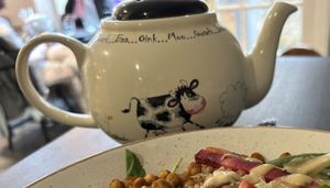 Happy cow teapot!  at Holy Cow in Edinburgh