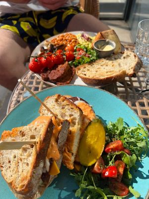 Full Vegan Brekky - absolutely delicious we finished every bite.  at Holy Cow in Edinburgh