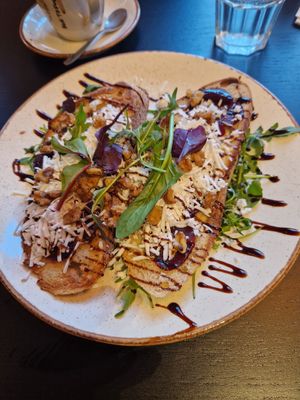 Lovely open sandwich at Holy Cow in Edinburgh